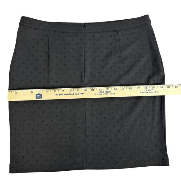 Ann Taylor Loft Petites Womens Black Polkadot Skirt size 14P - Picture 6 of 7
